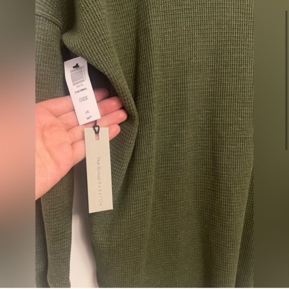 NWT Aritzia babaton kelly green cowl neck thermal utility large neutral minimal - Picture 4 of 5